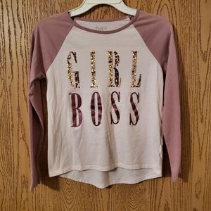 Justice Girl Boss Long Sleeve Shirt SZ XL/14